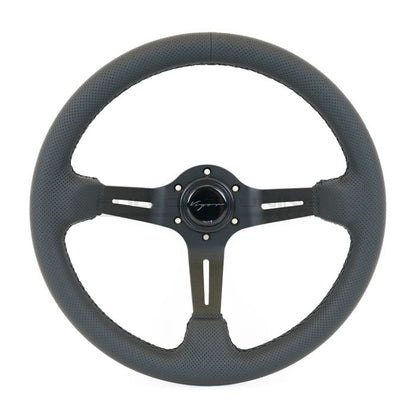Vigor Daytona 350mm Sportlenkrad – Schwarzes perforiertes Leder / Schwarze Kreuzstichnaht