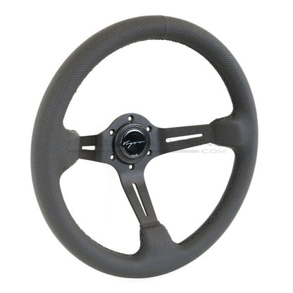 Vigor Daytona 350mm Sportlenkrad – Schwarzes perforiertes Leder / Schwarze Kreuzstichnaht