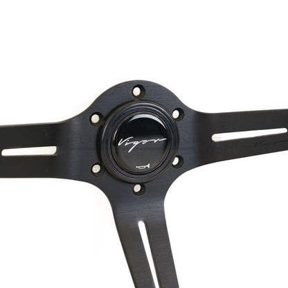 Vigor Daytona 350mm Sportlenkrad – Schwarzes perforiertes Leder / Schwarze Kreuzstichnaht