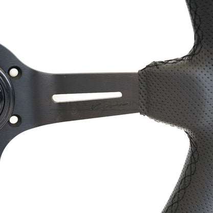 Vigor Daytona 350mm Sportlenkrad – Schwarzes perforiertes Leder / Schwarze Kreuzstichnaht