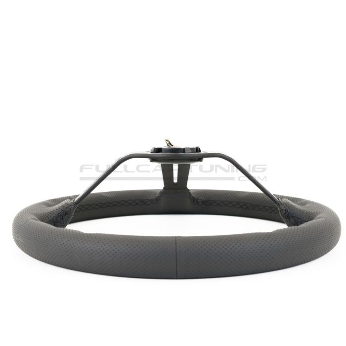 Vigor Daytona 350mm Sportlenkrad – Schwarzes perforiertes Leder / Schwarze Kreuzstichnaht