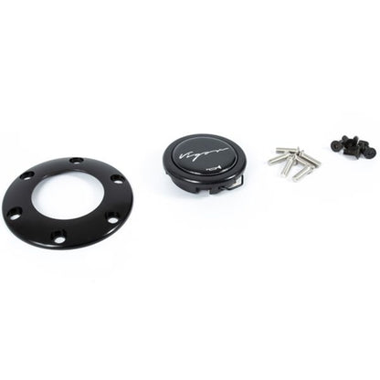 Vigor Stuur Spa Zwarte Kruisstiksel Zwart - Zwart 350mm Leer